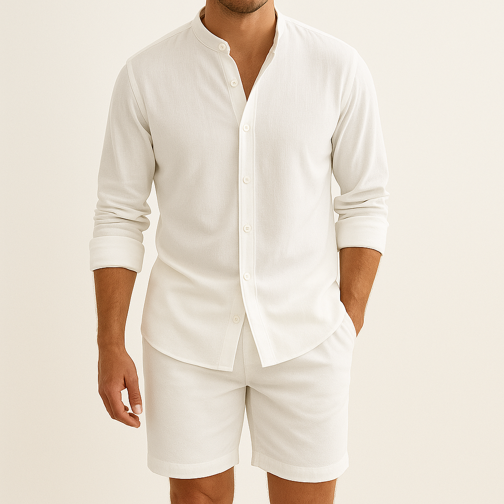 Conjunto De Dos Piezas Para Hombre Con Camisa Y Pantalón | Ideal Para Días Calurosos