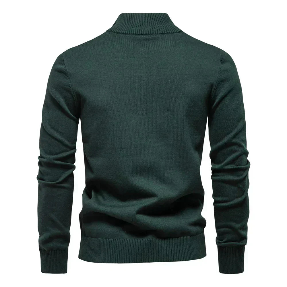 Jersey De Hombre Con Media Cremallera Y Motivo A Rayas | Ideal Para Uso Diario Informal