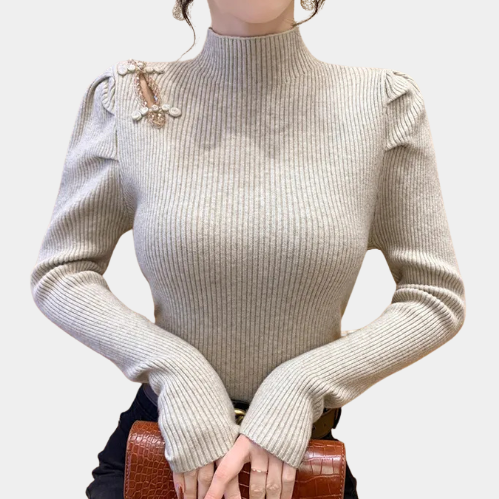 Jersey de Punto Canalé con Corte Estándar para Mujer | Ideal para Uso Diario