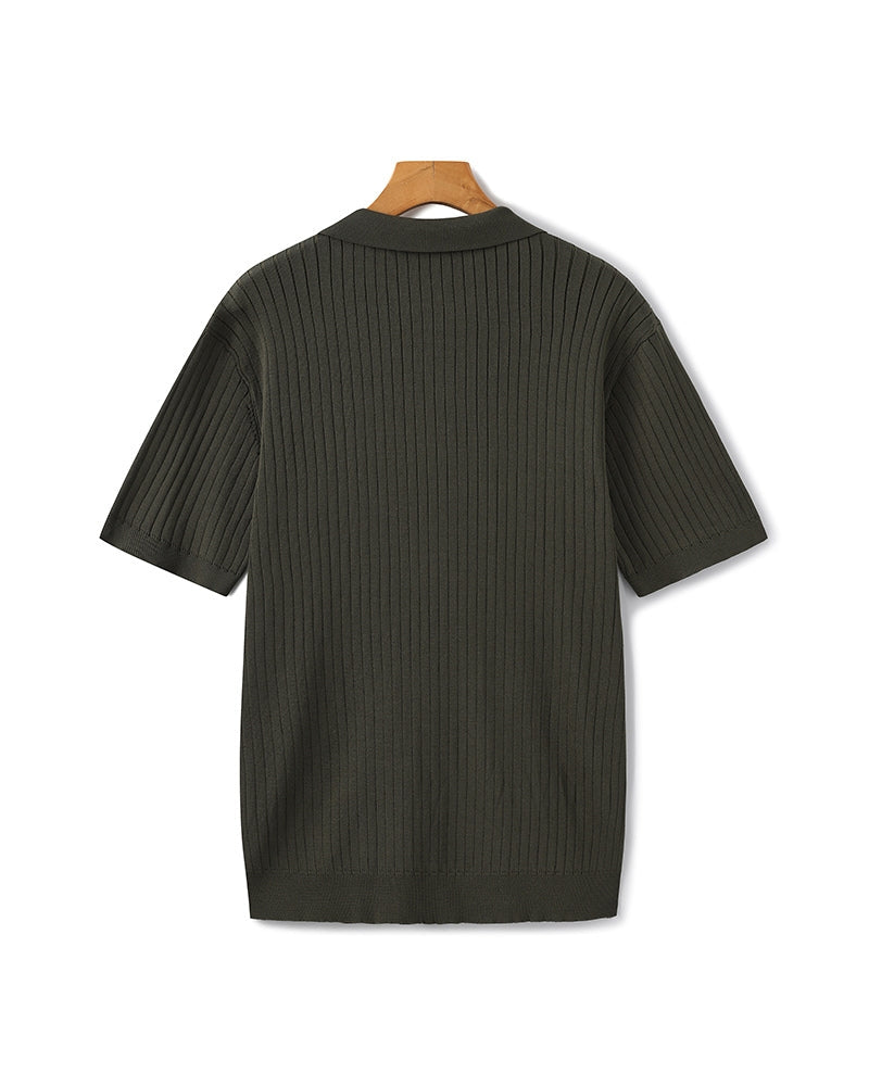 Polo de Manga Corta con Cuello Abierto para Hombres | Ideal para Temporada Cálida y Entretiempo