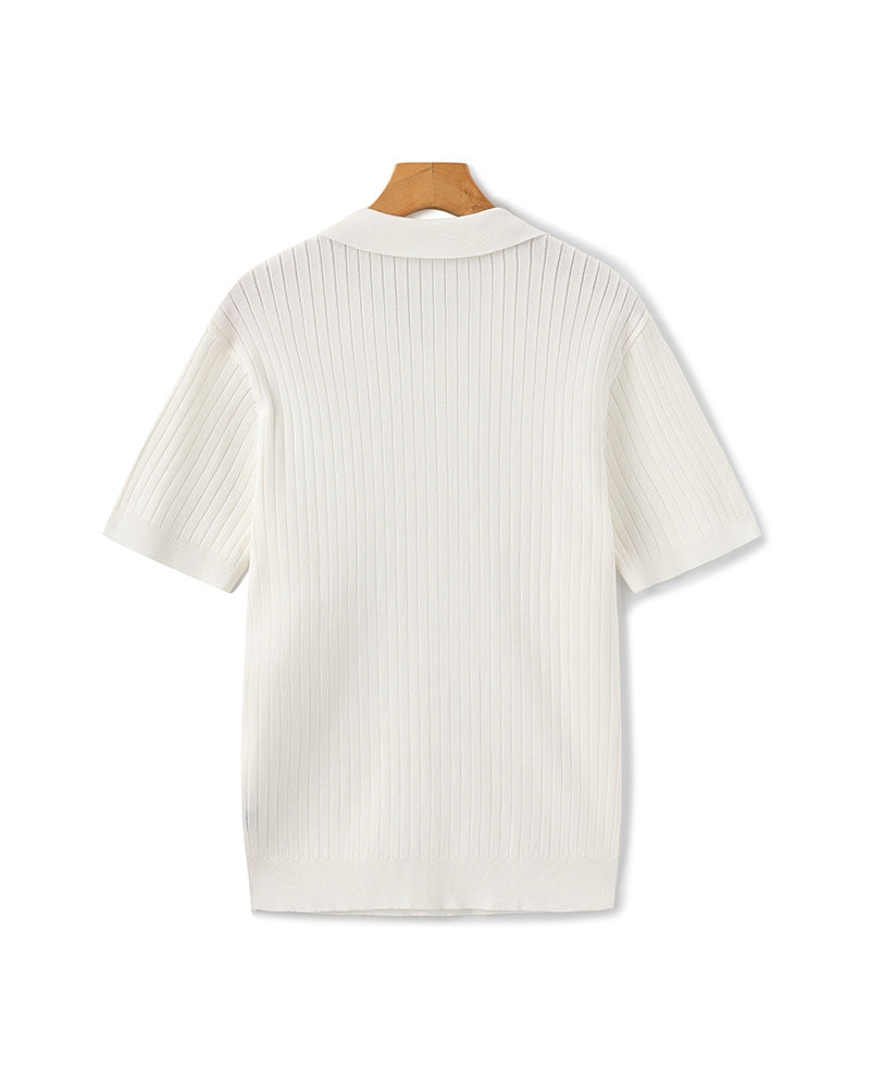 Polo de Manga Corta con Cuello Abierto para Hombres | Ideal para Temporada Cálida y Entretiempo