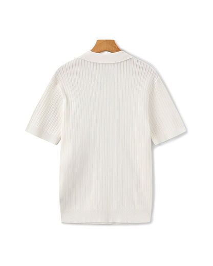 Polo de Manga Corta con Cuello Abierto para Hombres | Ideal para Temporada Cálida y Entretiempo