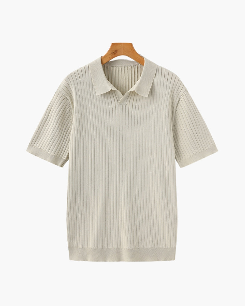 Polo de Manga Corta con Cuello Abierto para Hombres | Ideal para Temporada Cálida y Entretiempo
