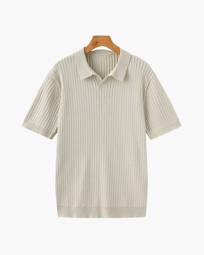 Polo de Manga Corta con Cuello Abierto para Hombres | Ideal para Temporada Cálida y Entretiempo