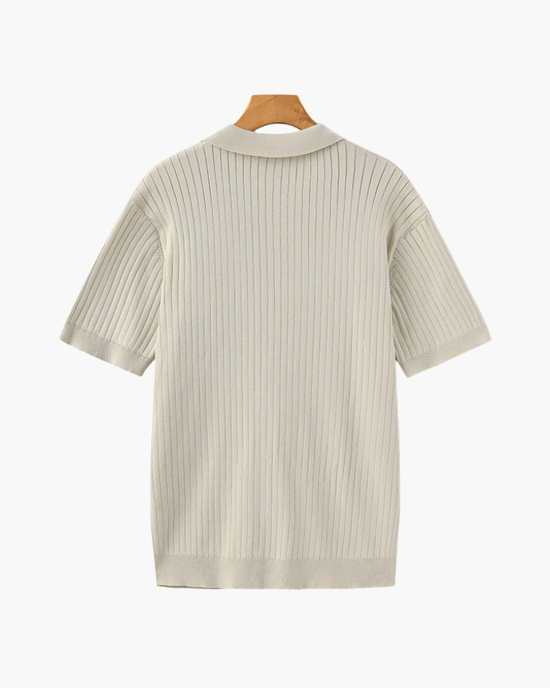Polo de Manga Corta con Cuello Abierto para Hombres | Ideal para Temporada Cálida y Entretiempo