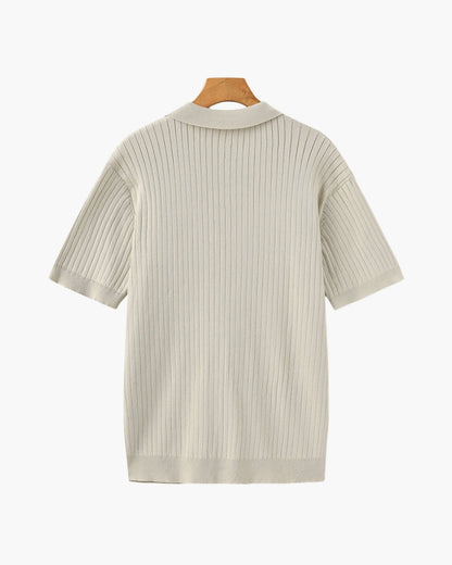 Polo de Manga Corta con Cuello Abierto para Hombres | Ideal para Temporada Cálida y Entretiempo