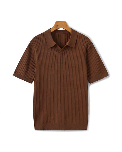 Polo de Manga Corta con Cuello Abierto para Hombres | Ideal para Temporada Cálida y Entretiempo