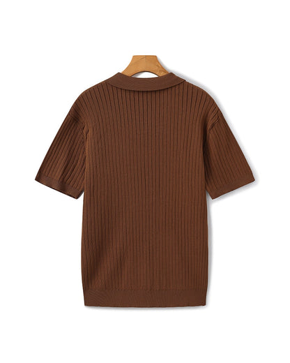 Polo de Manga Corta con Cuello Abierto para Hombres | Ideal para Temporada Cálida y Entretiempo