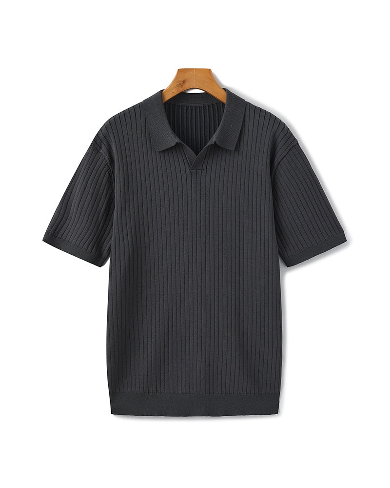 Polo de Manga Corta con Cuello Abierto para Hombres | Ideal para Temporada Cálida y Entretiempo