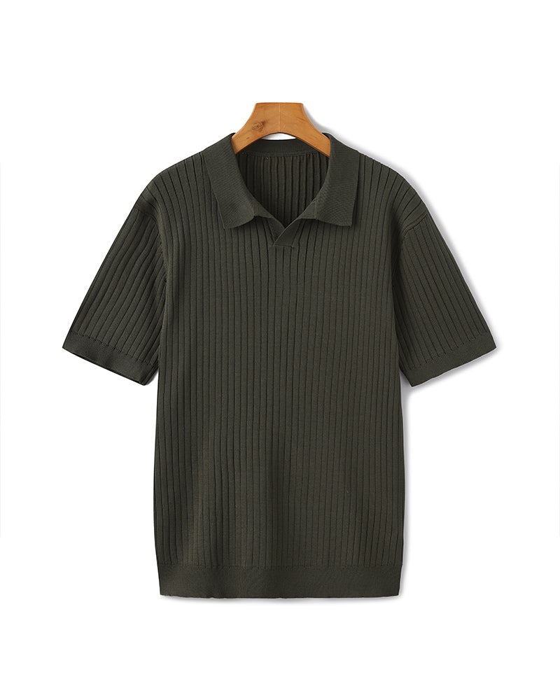 Polo de Manga Corta con Cuello Abierto para Hombres | Ideal para Temporada Cálida y Entretiempo