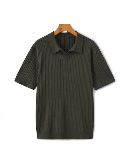 Polo de Manga Corta con Cuello Abierto para Hombres | Ideal para Temporada Cálida y Entretiempo