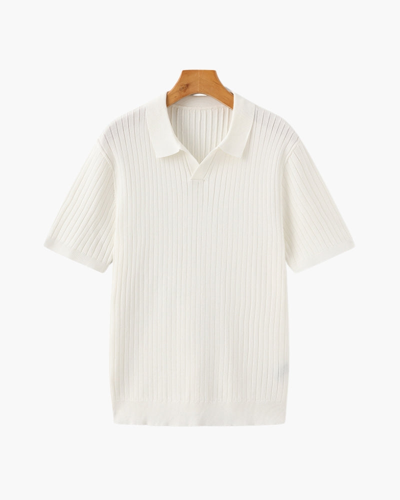 Polo de Manga Corta con Cuello Abierto para Hombres | Ideal para Temporada Cálida y Entretiempo