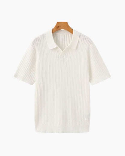 Polo de Manga Corta con Cuello Abierto para Hombres | Ideal para Temporada Cálida y Entretiempo