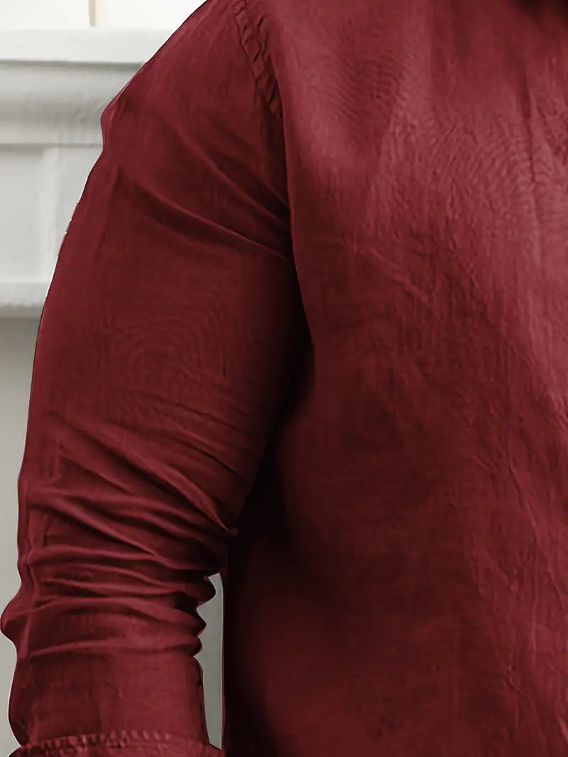Camisa de Manga Larga con Cierre Abotonado para Hombres | Ideal para Uso Diario