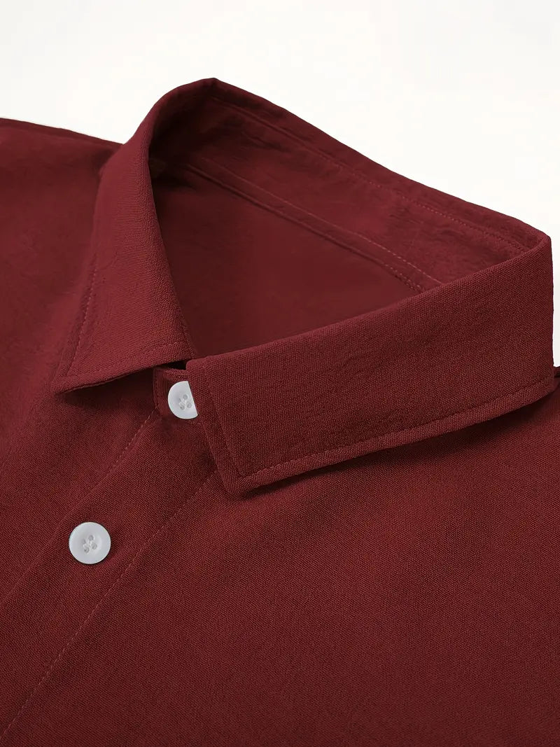 Camisa de Manga Larga con Cierre Abotonado para Hombres | Ideal para Uso Diario