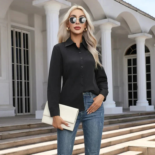 Camisa De Manga Larga Con Corte Estructurado Para Mujer | Ideal Para Uso Diario Y Oficina