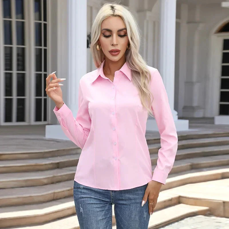 Camisa De Manga Larga Con Corte Estructurado Para Mujer | Ideal Para Uso Diario Y Oficina