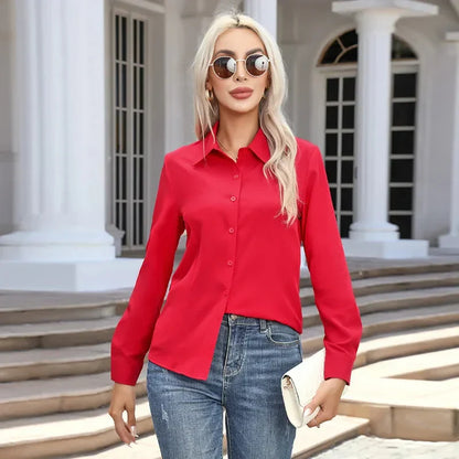 Camisa De Manga Larga Con Corte Estructurado Para Mujer | Ideal Para Uso Diario Y Oficina
