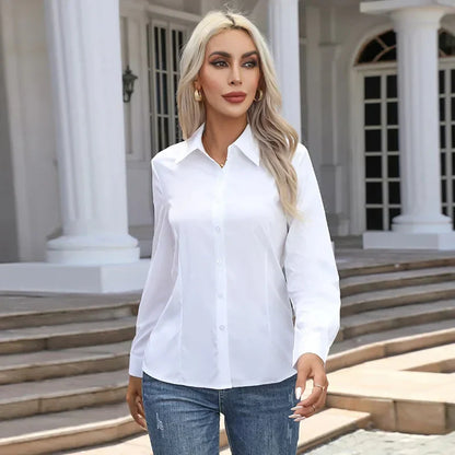 Camisa De Manga Larga Con Corte Estructurado Para Mujer | Ideal Para Uso Diario Y Oficina
