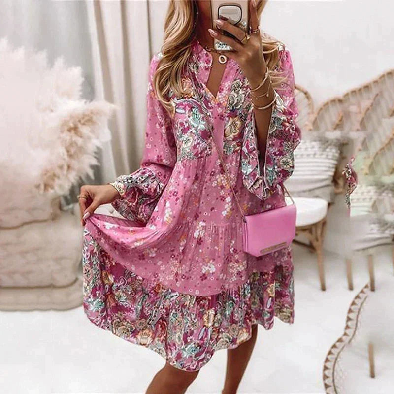 Vestido De Noche Con Cuello En V Y Mangas Largas Para Mujer | Ideal Para Eventos Formales Y Reuniones Sociales
