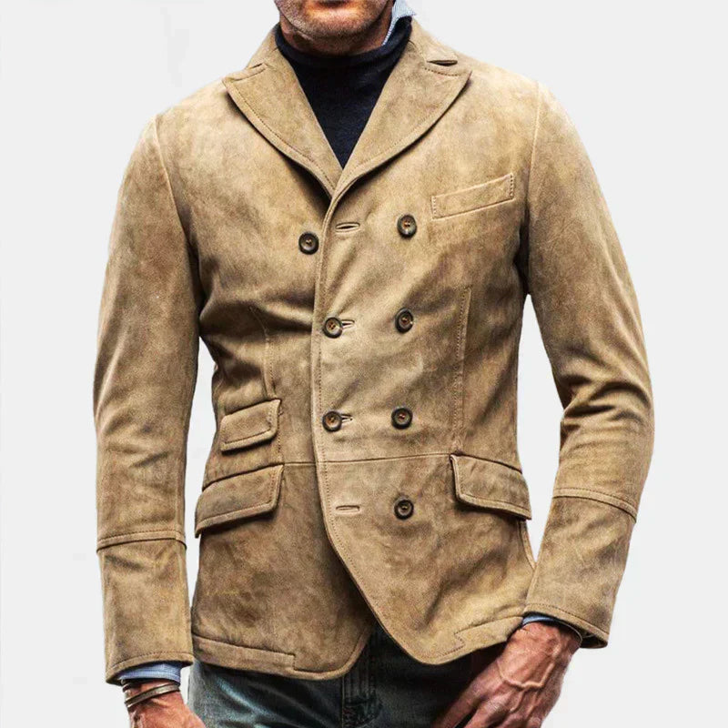 Blazer Cruzado con Cierre de Botones y Corte Recto para Hombre | Ideal para Uso Profesional