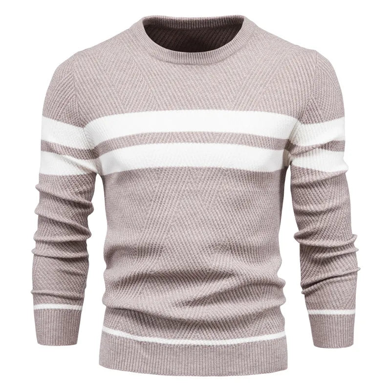 Jersey de Manga Larga con Cuello Redondo y Motivo Texturizado para Hombre | Ideal para Uso Diario y Casual