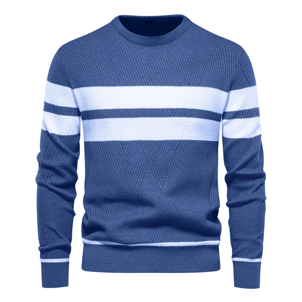 Jersey de Manga Larga con Cuello Redondo y Motivo Texturizado para Hombre | Ideal para Uso Diario y Casual