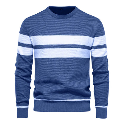 Jersey de Manga Larga con Cuello Redondo y Motivo Texturizado para Hombre | Ideal para Uso Diario y Casual
