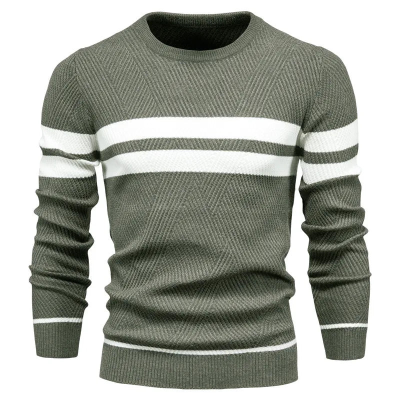 Jersey de Manga Larga con Cuello Redondo y Motivo Texturizado para Hombre | Ideal para Uso Diario y Casual
