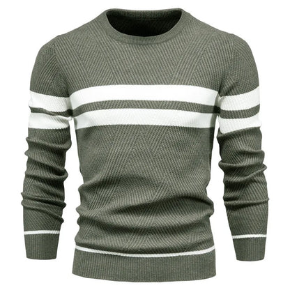 Jersey de Manga Larga con Cuello Redondo y Motivo Texturizado para Hombre | Ideal para Uso Diario y Casual