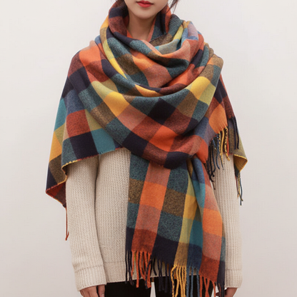 Bufanda Con Diseño De Cuadros Para Mujeres | Ideal Para El Invierno