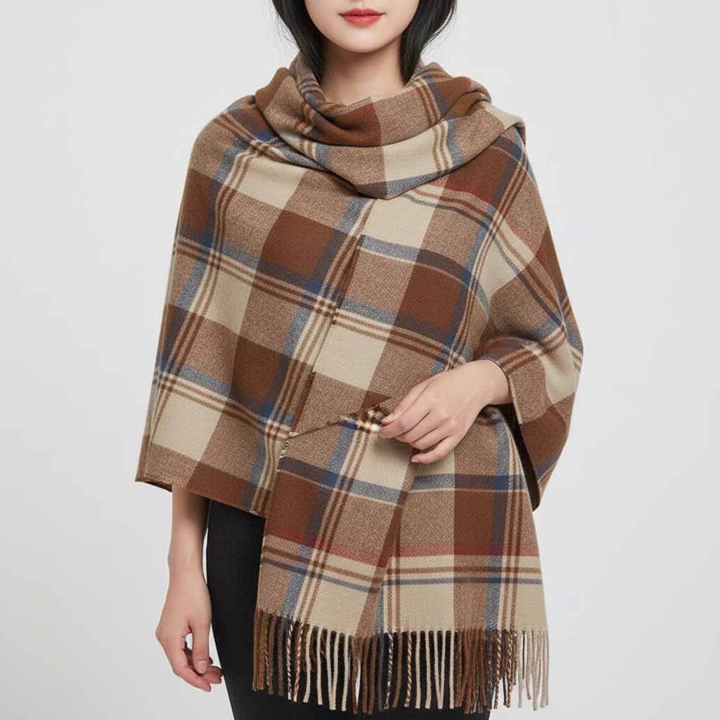 Bufanda Con Diseño De Cuadros Para Mujeres | Ideal Para El Invierno