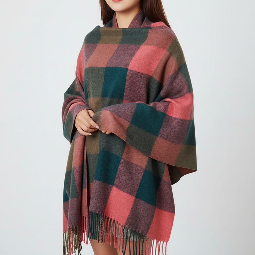 Bufanda Con Diseño De Cuadros Para Mujeres | Ideal Para El Invierno