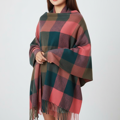 Bufanda Con Diseño De Cuadros Para Mujeres | Ideal Para El Invierno