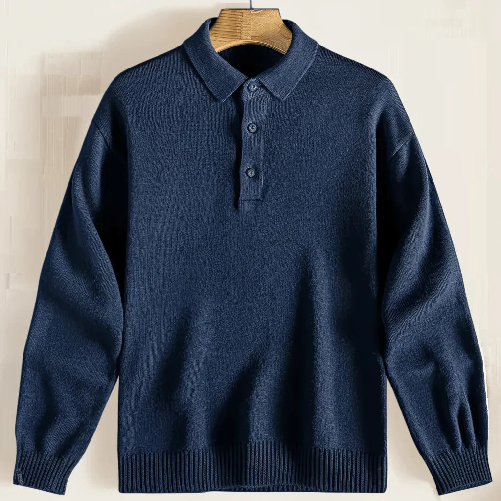 Jersey De Manga Larga Con Cuello Polo Para Hombre | Ideal Para Uso Diario Y Ocasional
