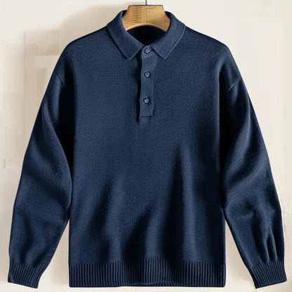 Jersey De Manga Larga Con Cuello Polo Para Hombre | Ideal Para Uso Diario Y Ocasional