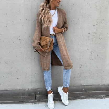 Cárdigan Largo con Corte Recto para Mujer | Ideal para el Invierno