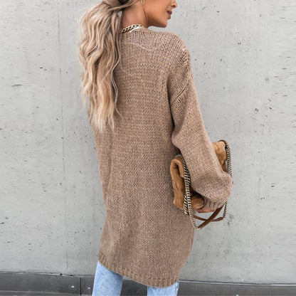 Cárdigan Largo con Corte Recto para Mujer | Ideal para el Invierno