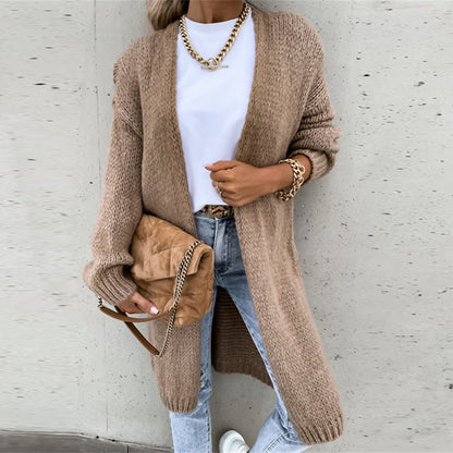 Cárdigan Largo con Corte Recto para Mujer | Ideal para el Invierno