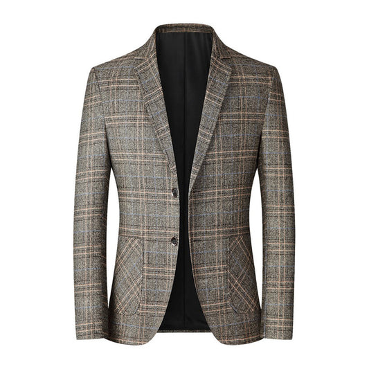 Blazer con Estampado a Cuadros y Cierre de Botones para Hombre | Ideal para Uso Diario y Eventos