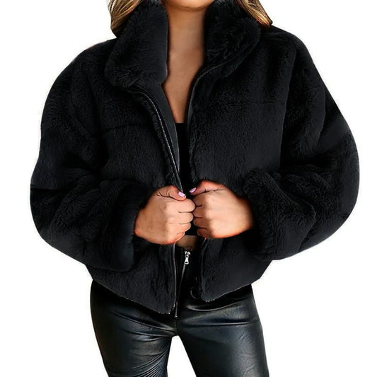 Chaqueta de Invierno con Cuello Alto y Corte Recto para Mujer | Ideal para Uso Diario