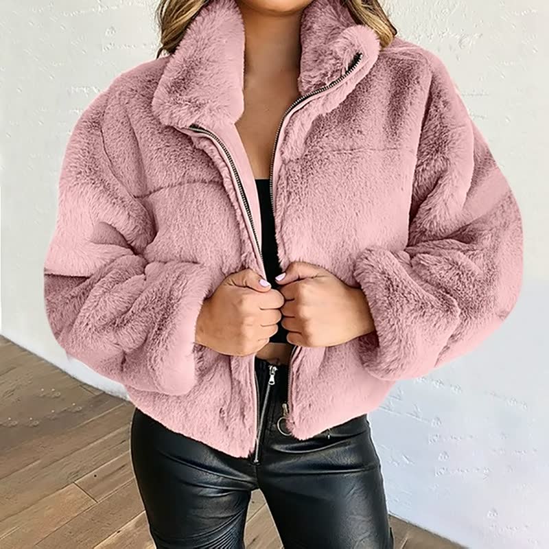 Chaqueta de Invierno con Cuello Alto y Corte Recto para Mujer | Ideal para Uso Diario