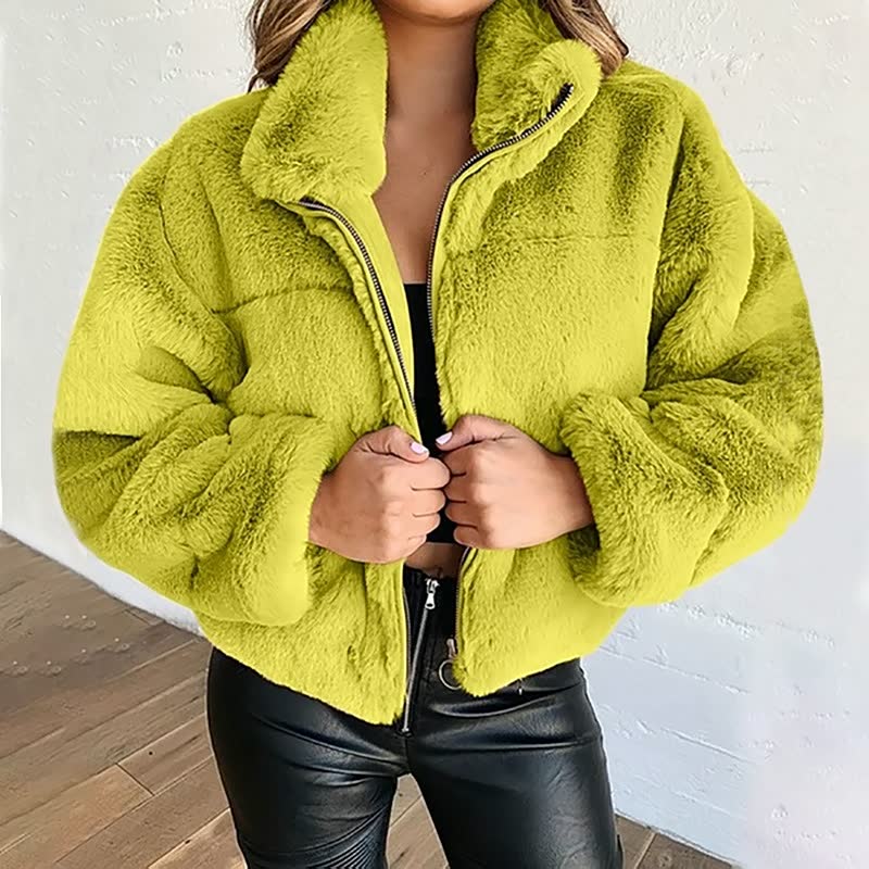 Chaqueta de Invierno con Cuello Alto y Corte Recto para Mujer | Ideal para Uso Diario