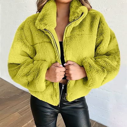 Chaqueta de Invierno con Cuello Alto y Corte Recto para Mujer | Ideal para Uso Diario