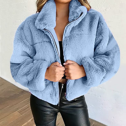 Chaqueta de Invierno con Cuello Alto y Corte Recto para Mujer | Ideal para Uso Diario