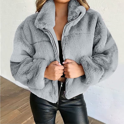 Chaqueta de Invierno con Cuello Alto y Corte Recto para Mujer | Ideal para Uso Diario en Ciudad
