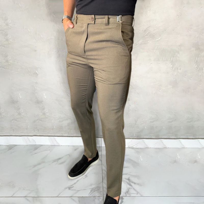 Pantalón Con Corte Ajustado Y Ajustadores Laterales Para Hombre | Ideal Para Uso Profesional E Informal