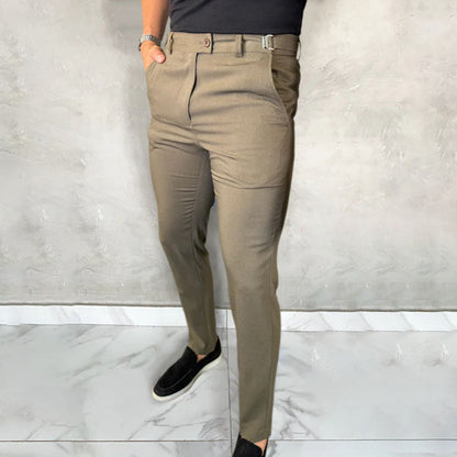 Pantalón Con Corte Ajustado Y Ajustadores Laterales Para Hombre | Ideal Para Uso Profesional E Informal