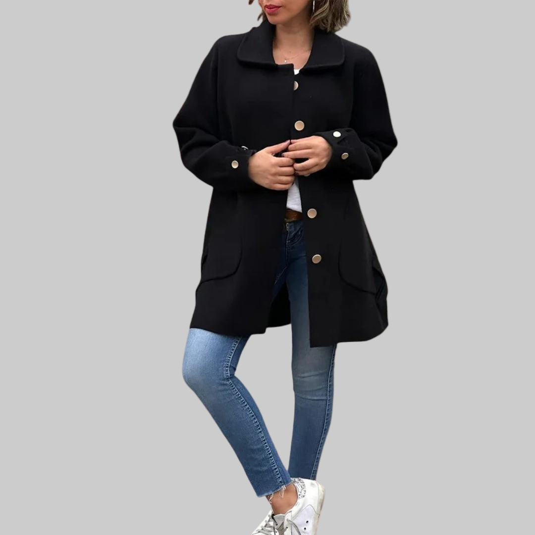 Manteco Largo Con Corte Ajustado Para Mujer | Ideal Para La Temporada Fría