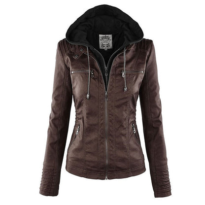 Chaqueta Corta con Capucha Desmontable para Mujer | Ideal para Media Estación y Actividades al Aire Libre